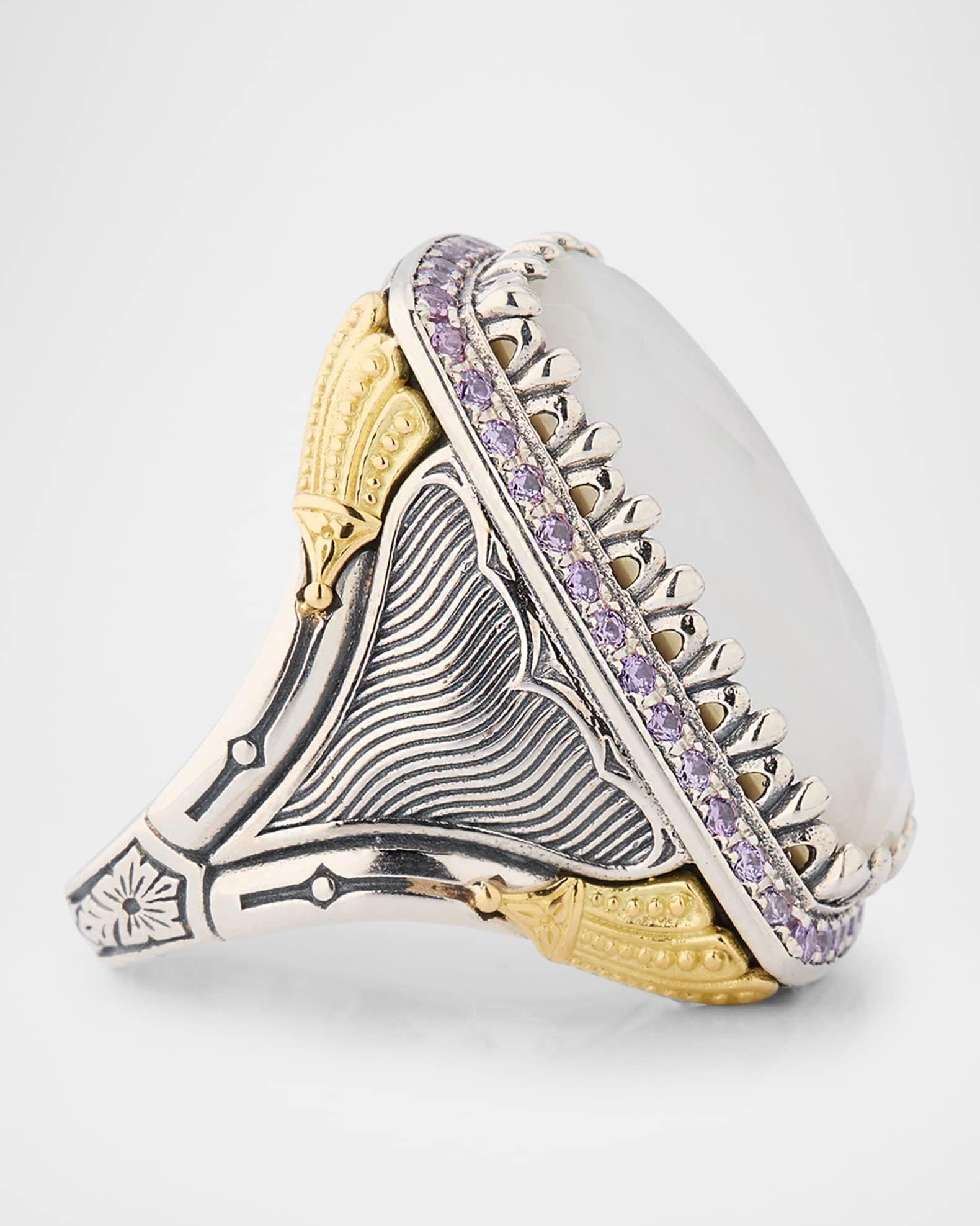 Kyma Two-Tone Mother-Of-Pearl and Amethyst Ring, Size 7 Product Image