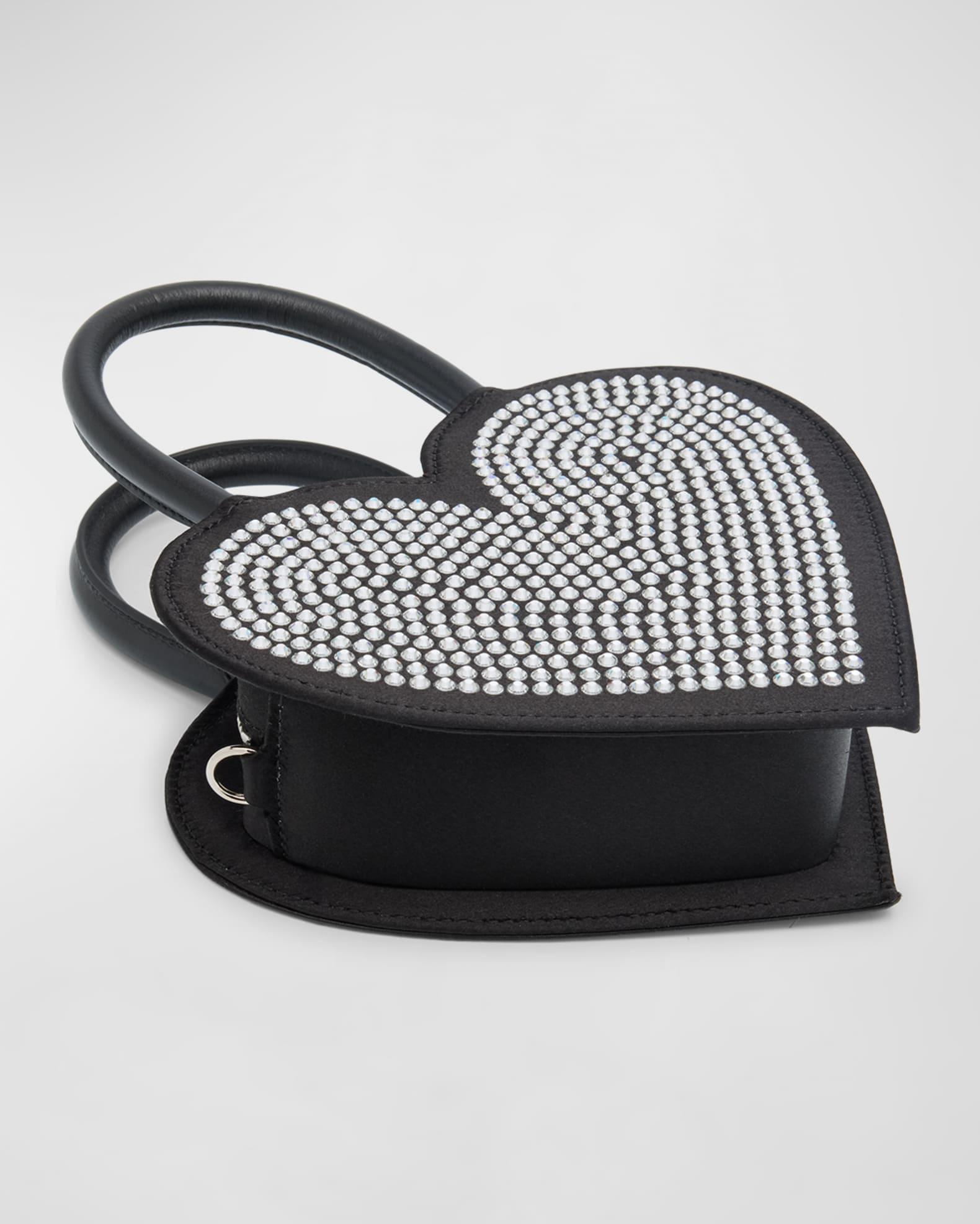 Crystalized Heart Satin Top-Handle Bag Product Image