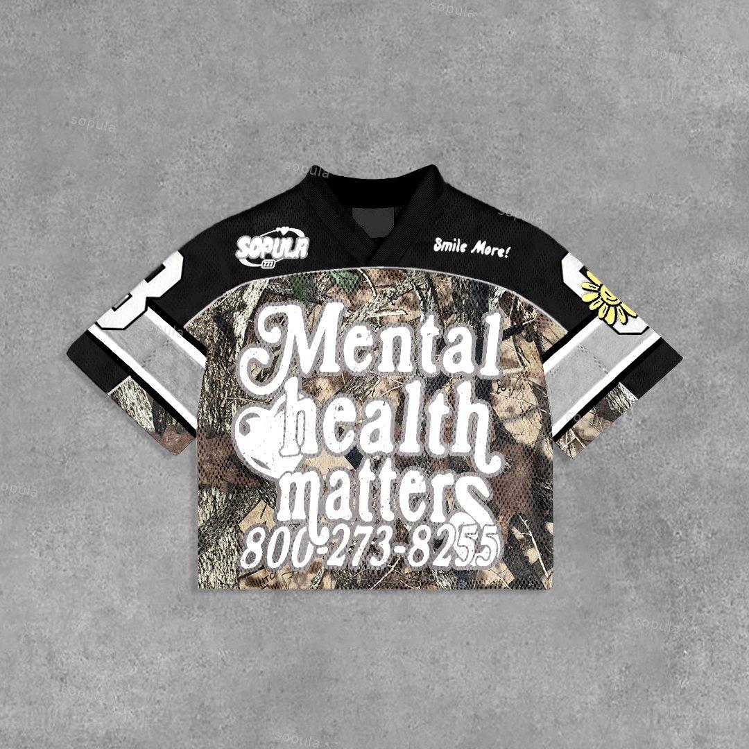 Sopula Mental Health Matters Graphic Blokecore Blokette V-Neck T-Shirt Product Image