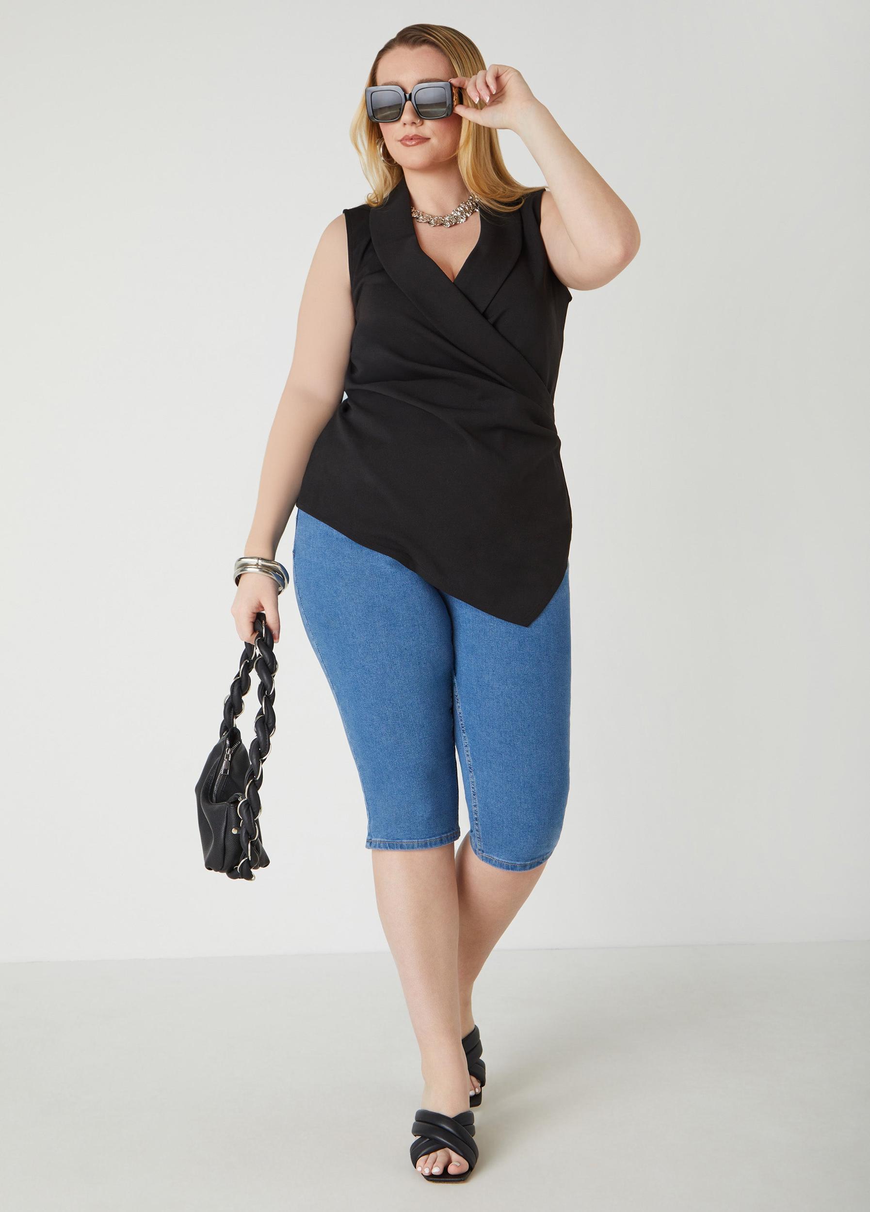 Gathered Faux Wrap Top Product Image