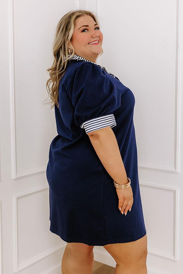 Yacht Club Livin' Mini Dress in Navy Curves Product Image
