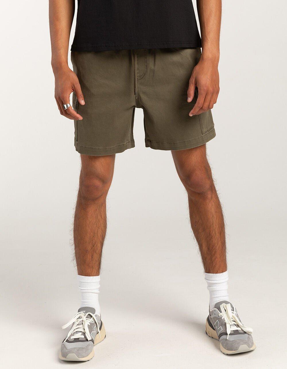 RSQ Mens Cargo Twill Pull On Shorts - DK GREEN Product Image