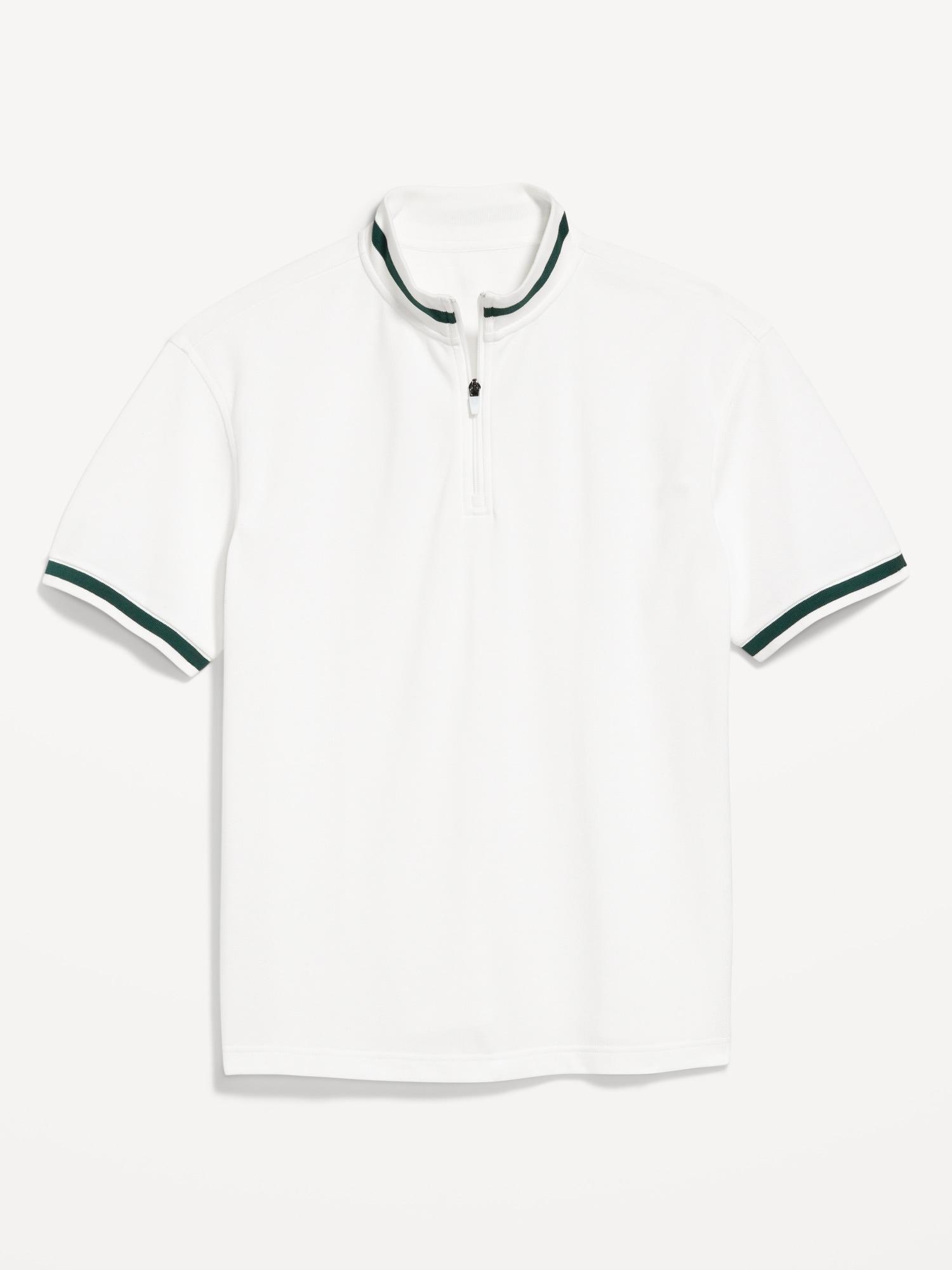 Mock-Neck Pique Quarter Zip Product Image