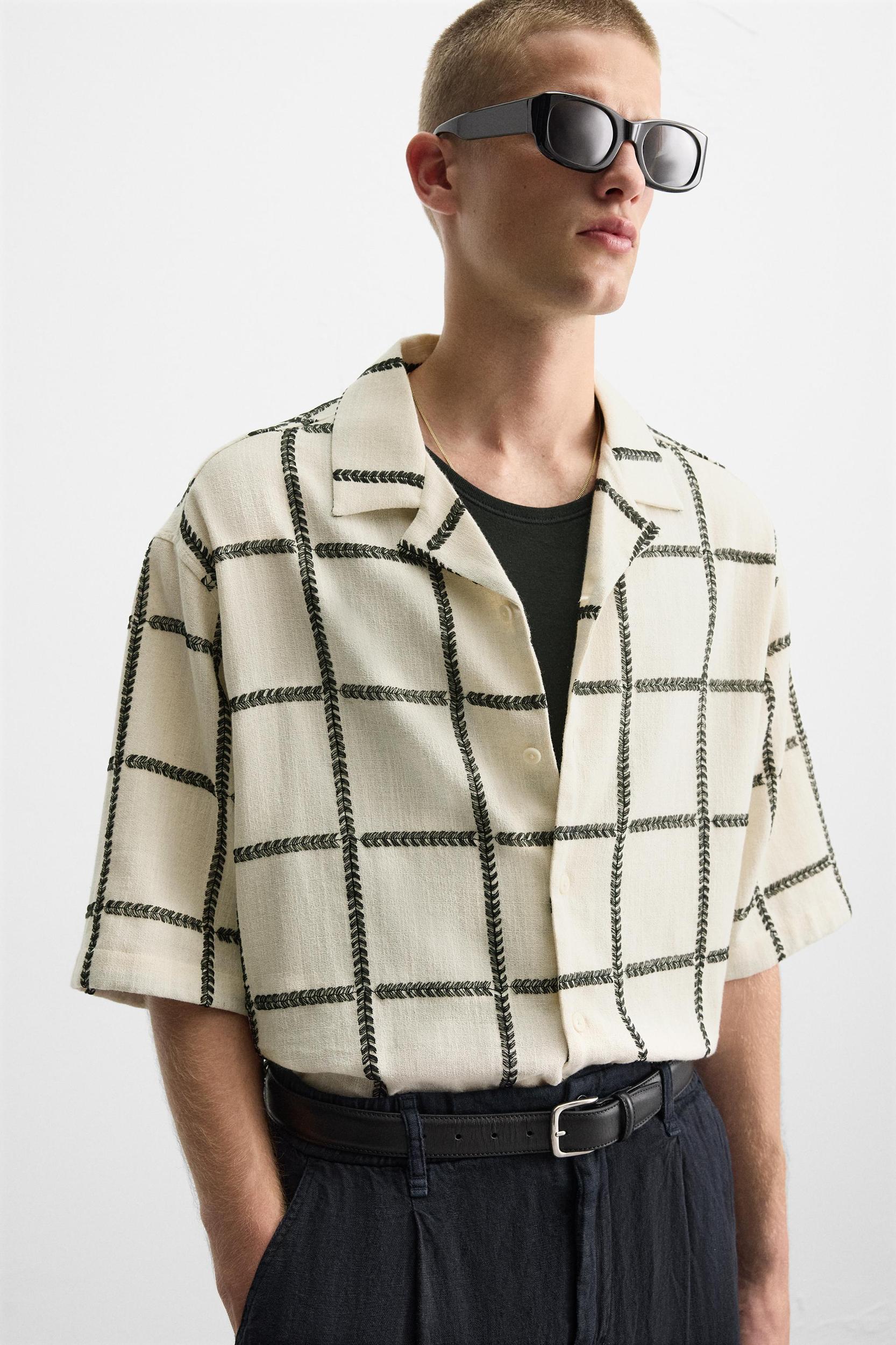 GEOMETRIC EMBROIDERED SHIRT Product Image