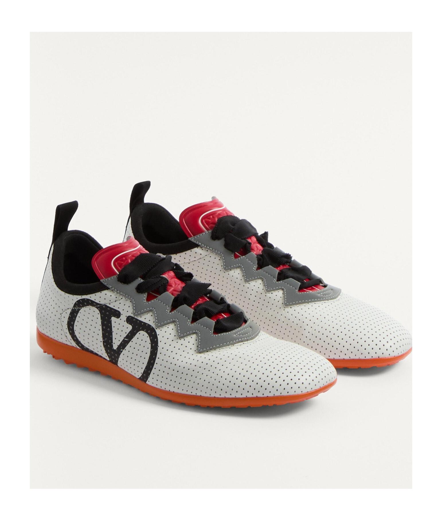 VALENTINO GARAVANI Chromathon Low-top Sneakers In Perforated Leather In Multi Product Image