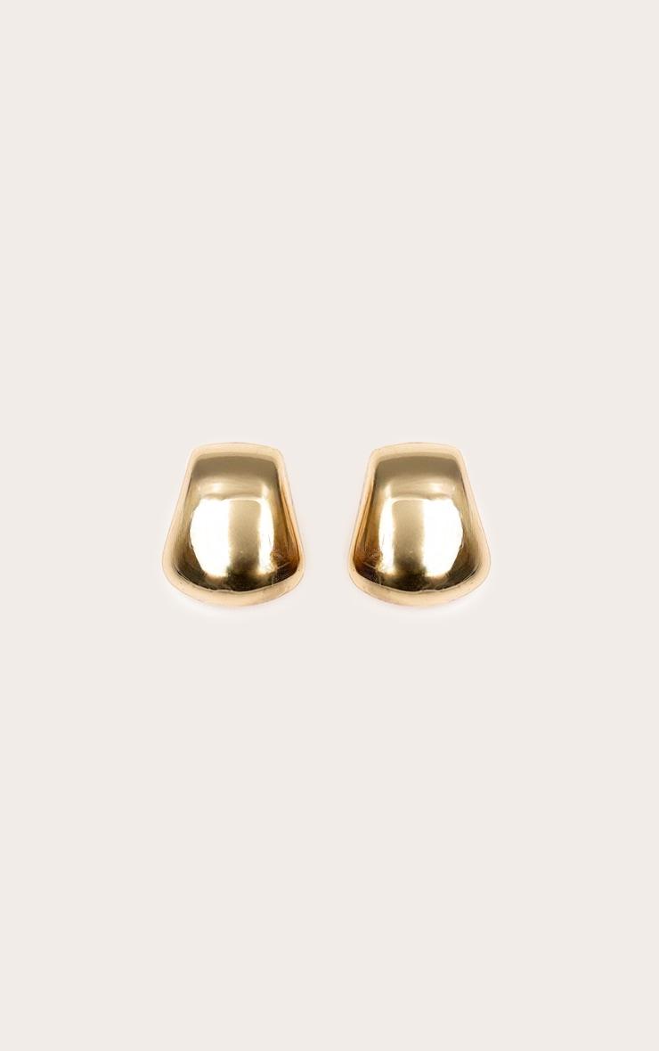 Gold Square Chunky Stud Earrings Product Image