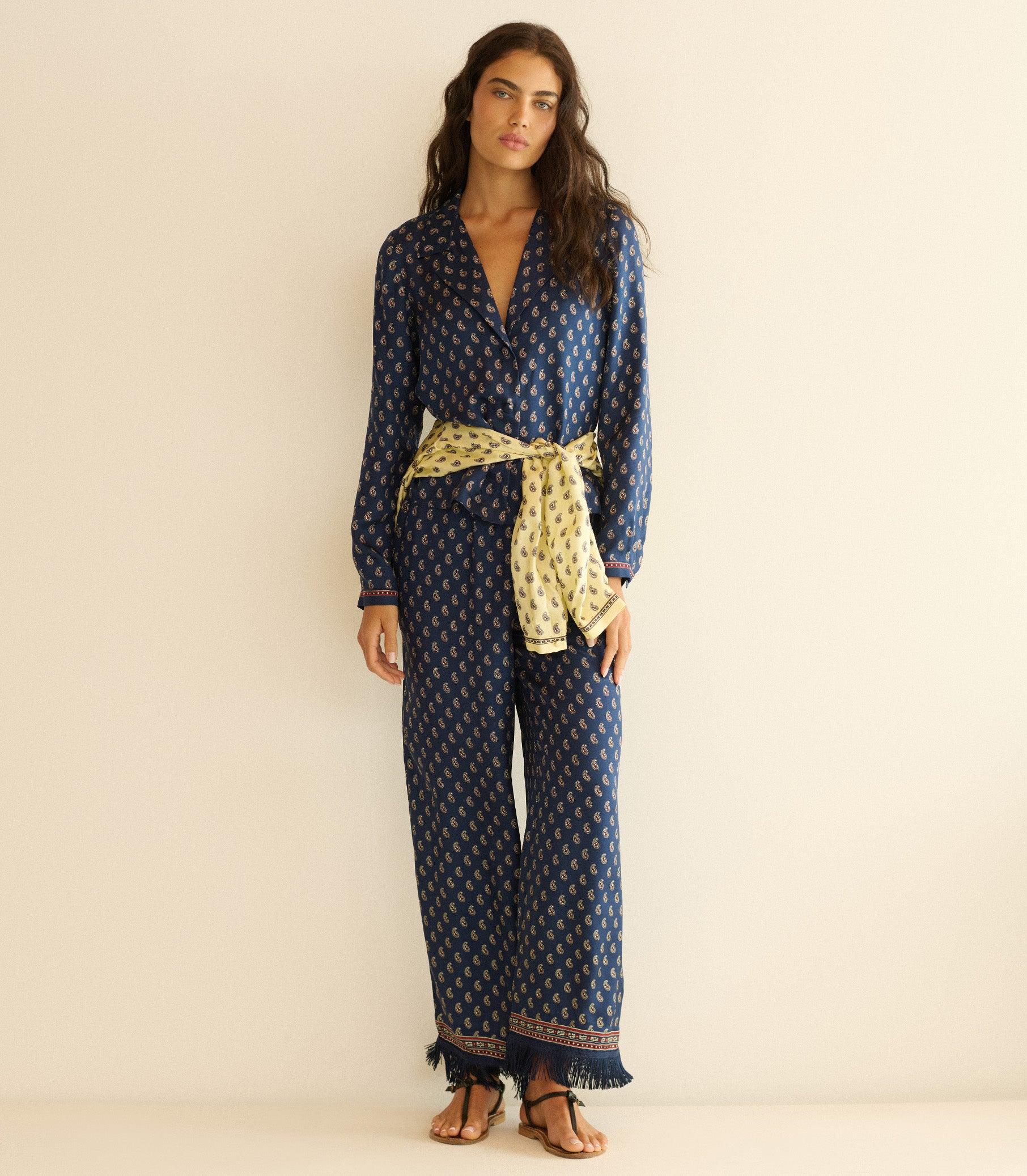 ELENE TOP -- BLEU TAORMINA PAISLEY Product Image