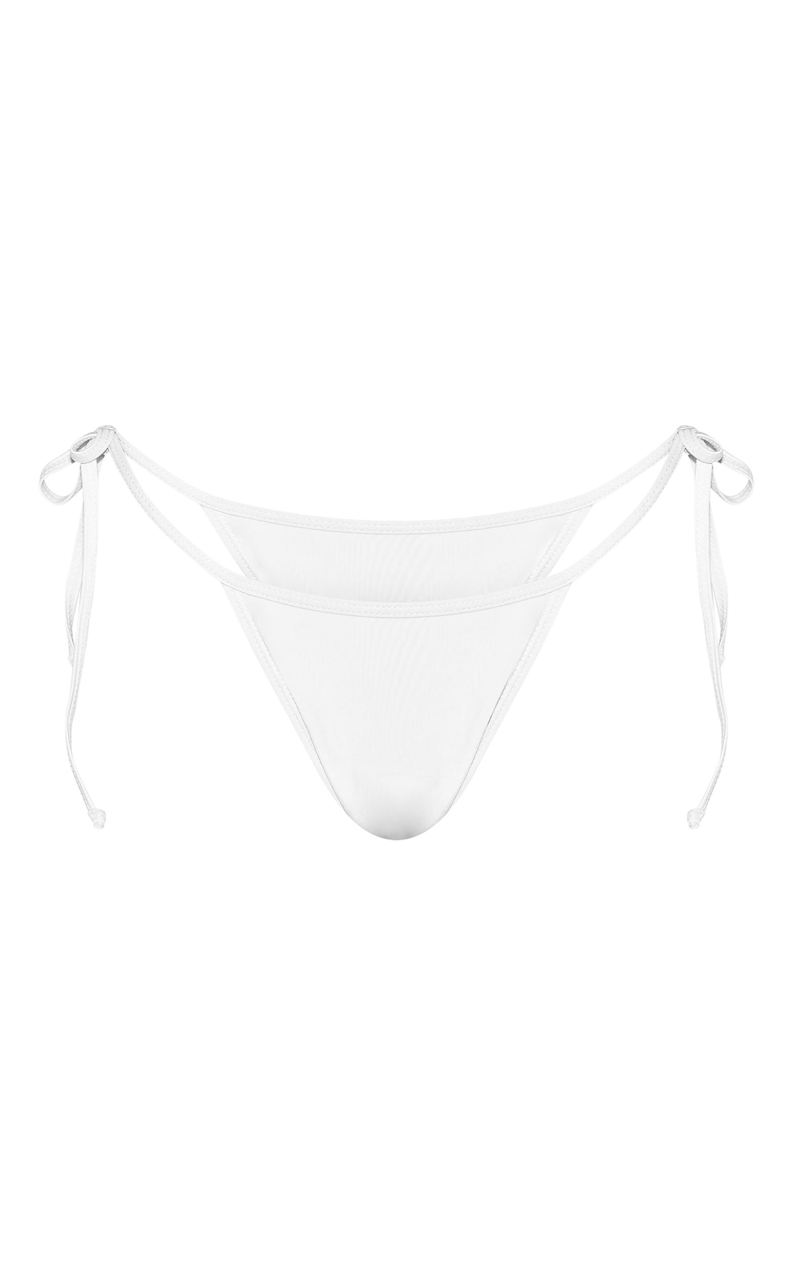 White Mix & Match Tie Side Bikini Bottom Product Image