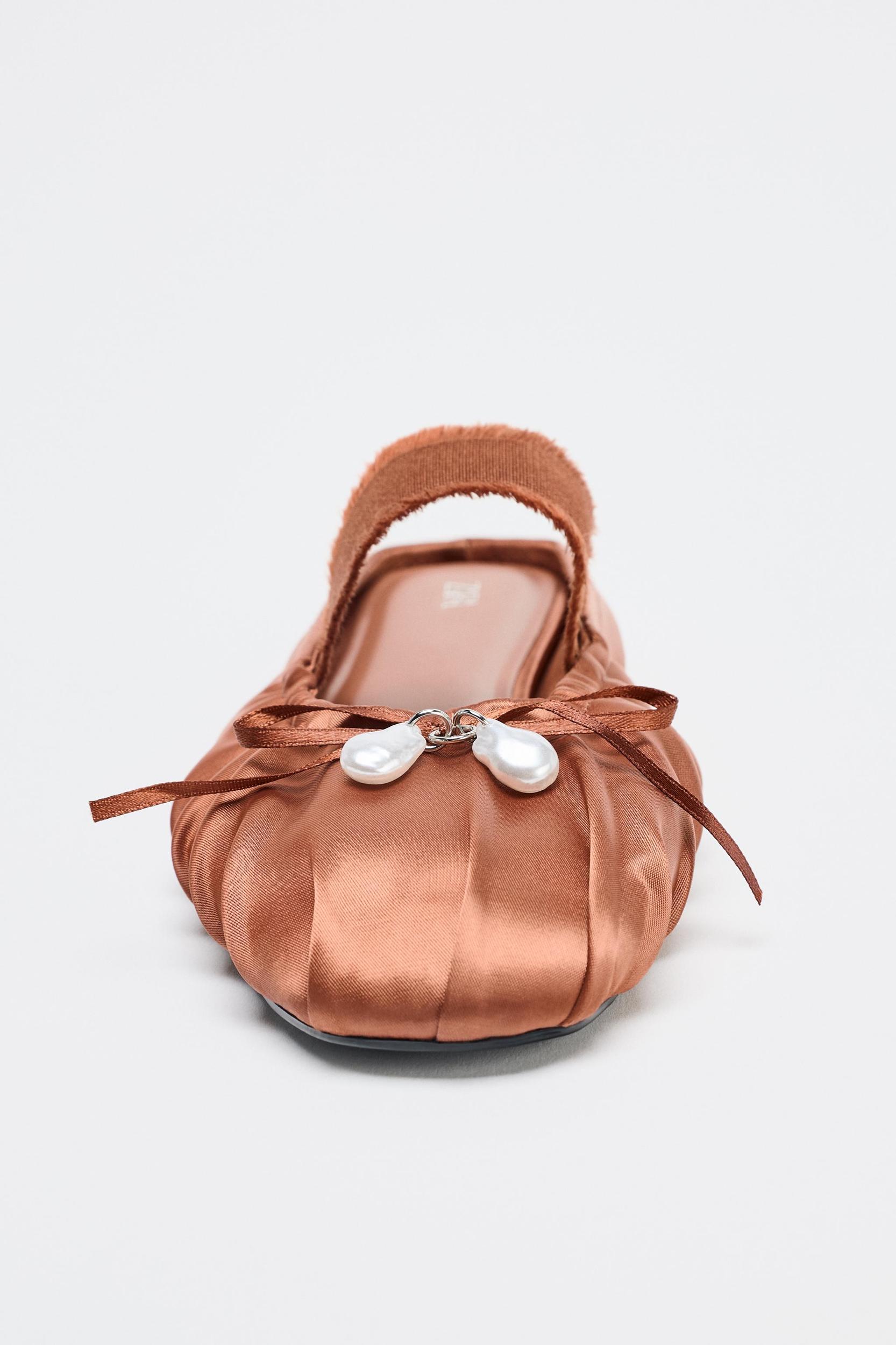 SATIN EFFECT SLINGBACK SHOES Product Image