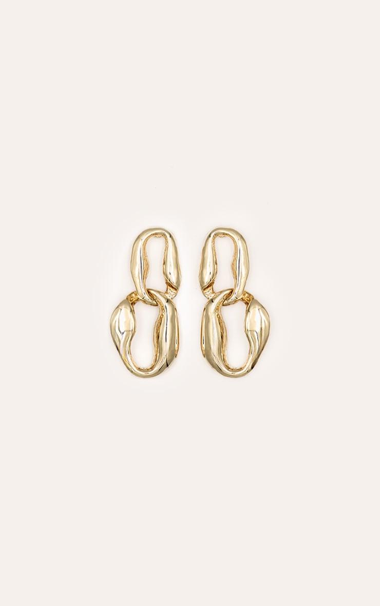 Gold Link Mini Statement Earrings Product Image