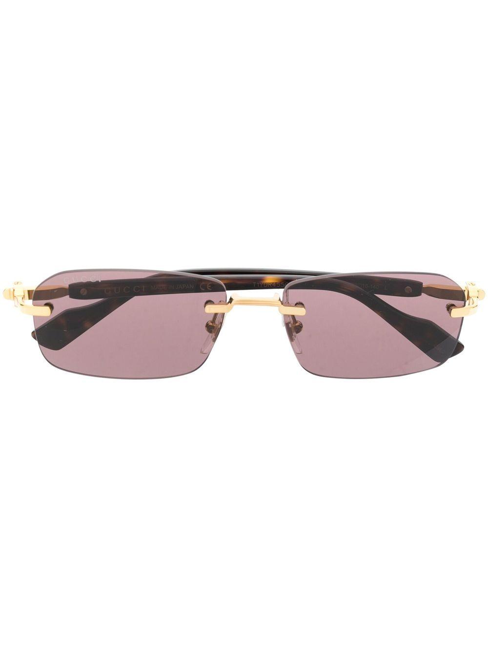 rimless rectangle-frame sunglasses Product Image