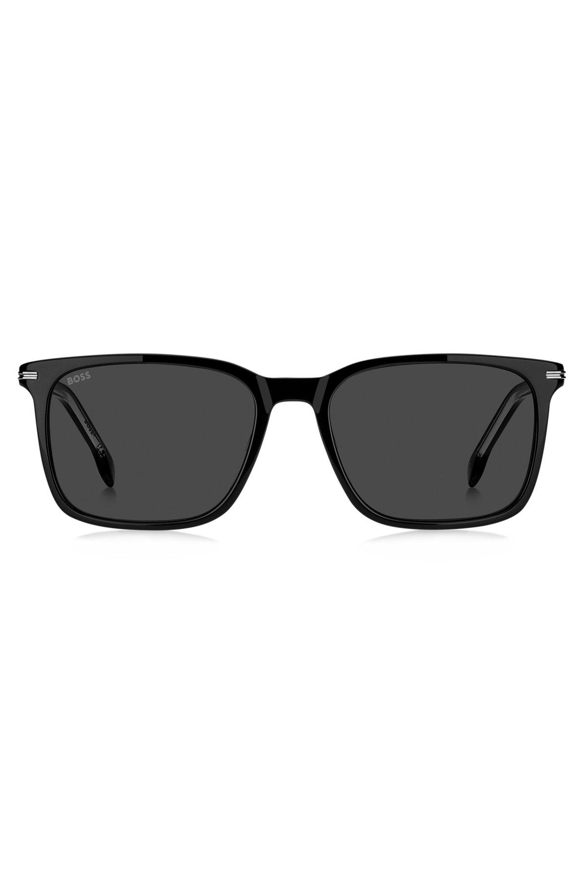 Black-acetate sunglasses with silver-tone trims Product Image