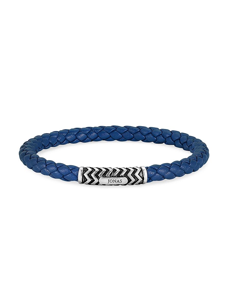 Mens Village Single Row Leather Bracelet Product Image