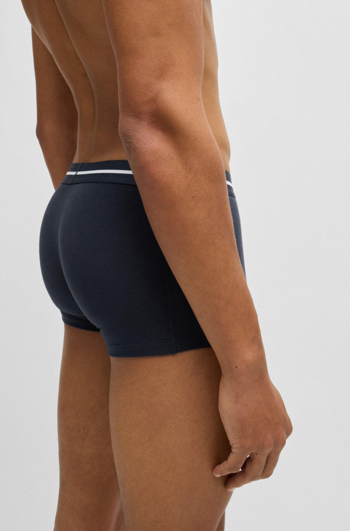 Three-pack of stretch-cotton trunks with logo waistbands Product Image