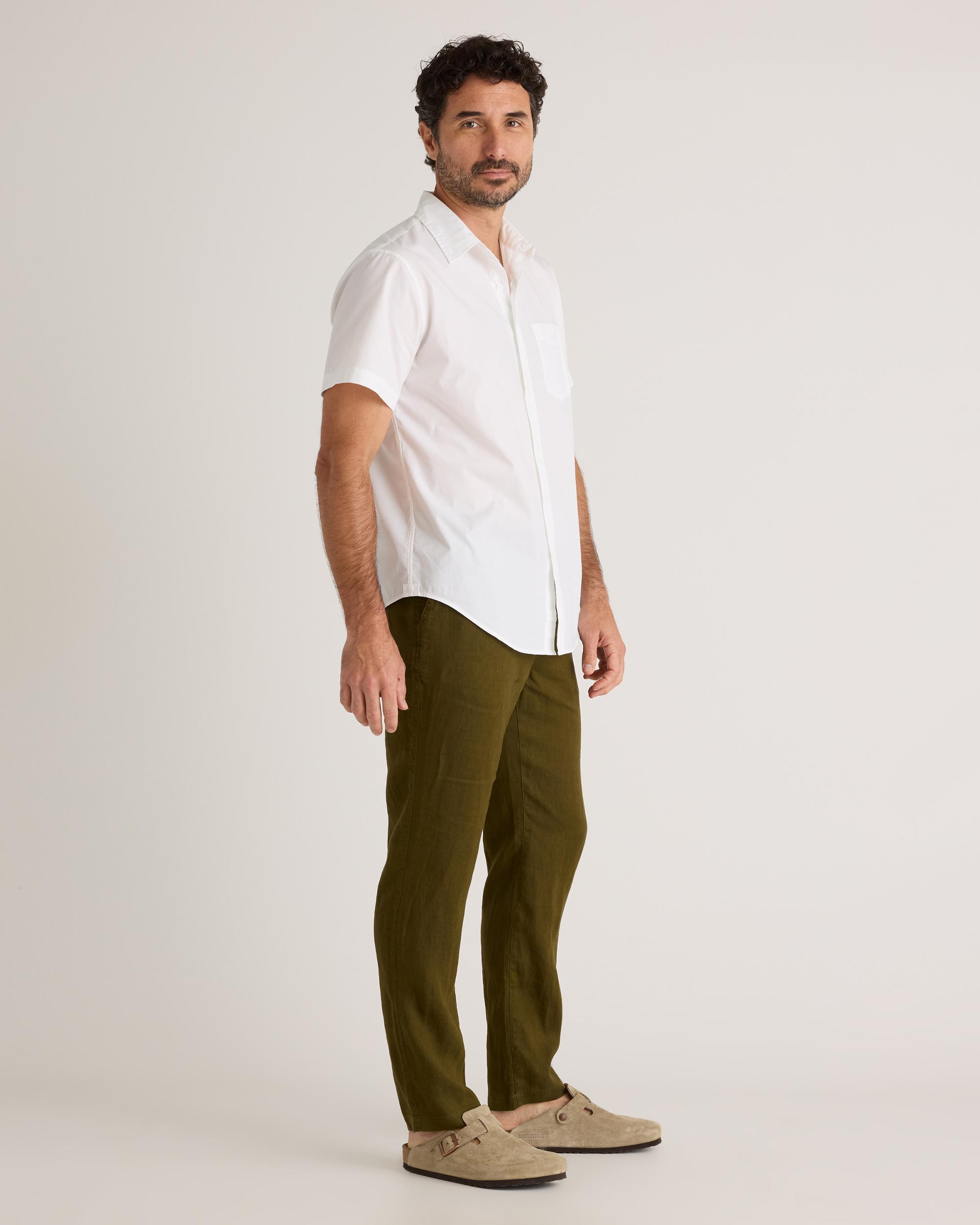 Quince | Men's Stretch Poplin Short Sleeve Shirt Organic Cotton Product Image