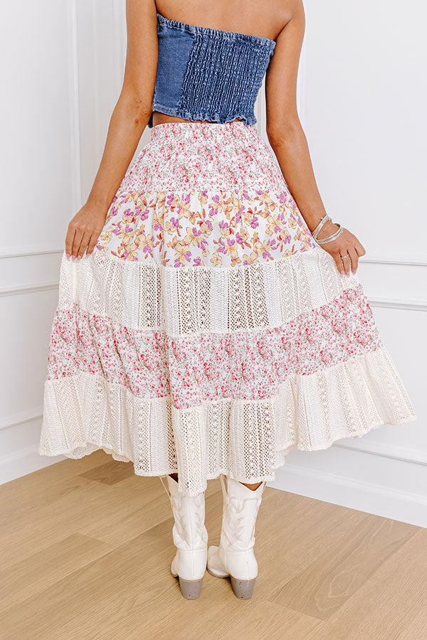 Floral Fields High Waist Midi Skirt Product Image