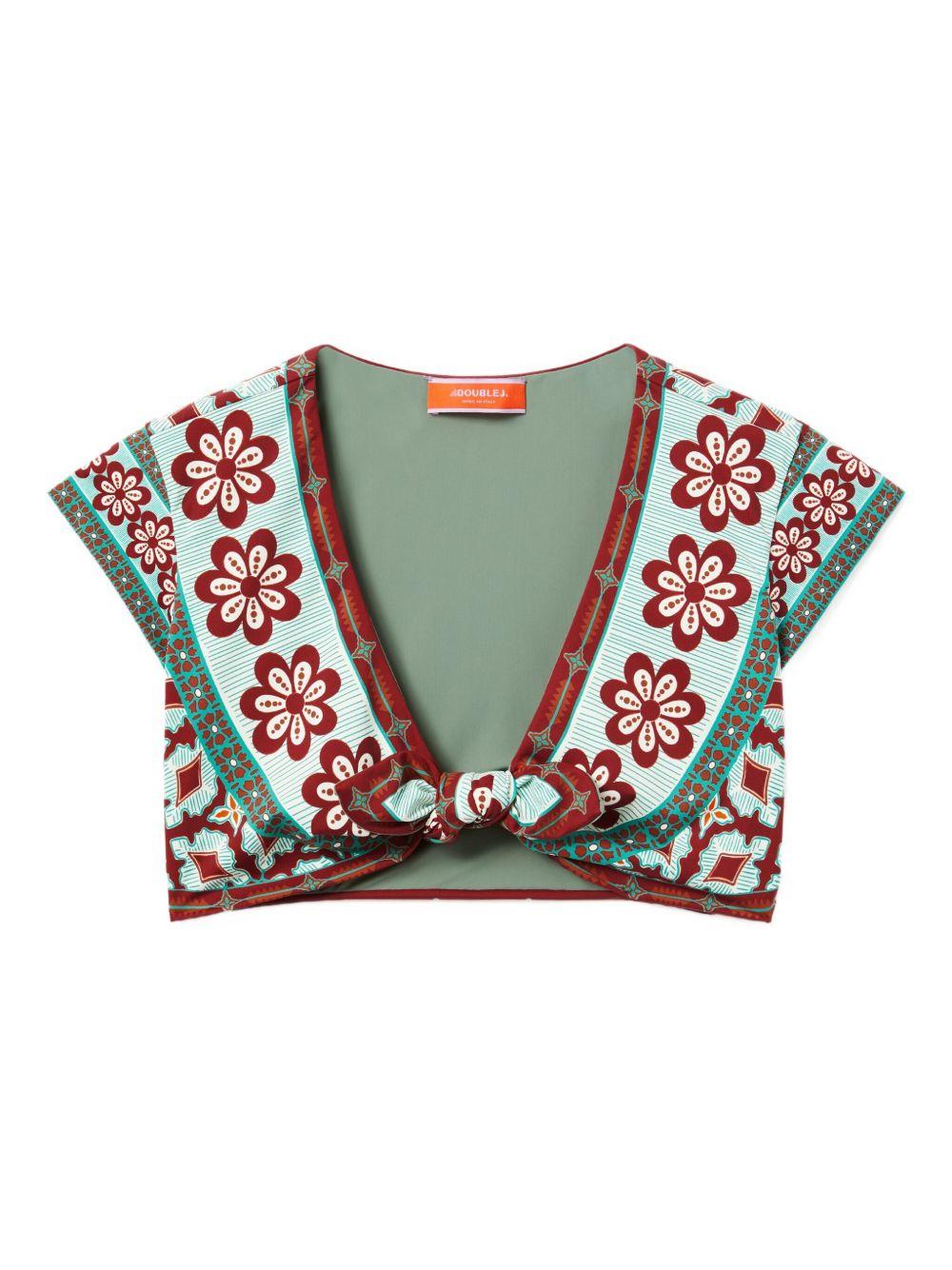 Bardot floral-print tie-front top Product Image