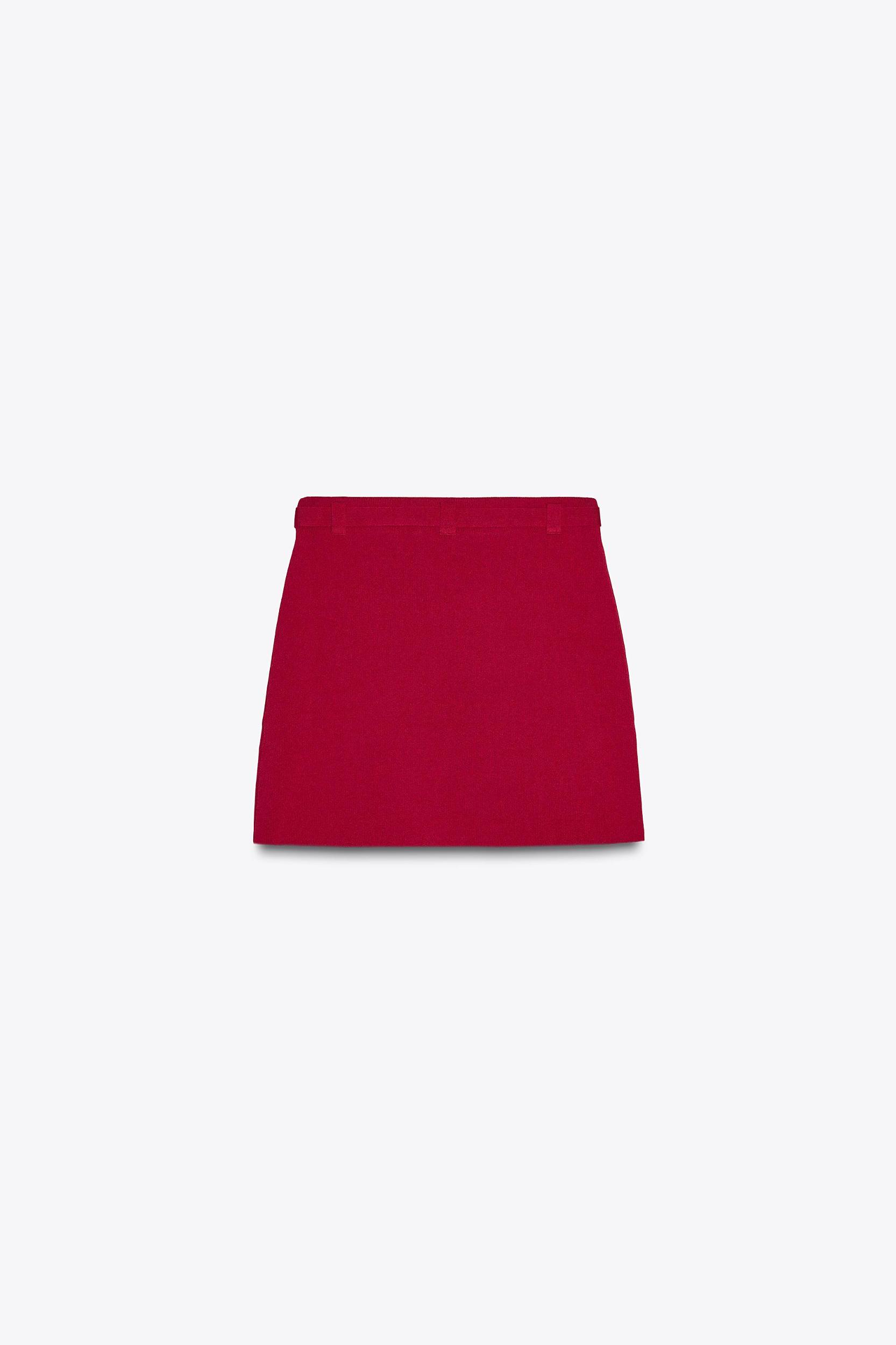 BELTED KNIT MINI SKIRT Product Image