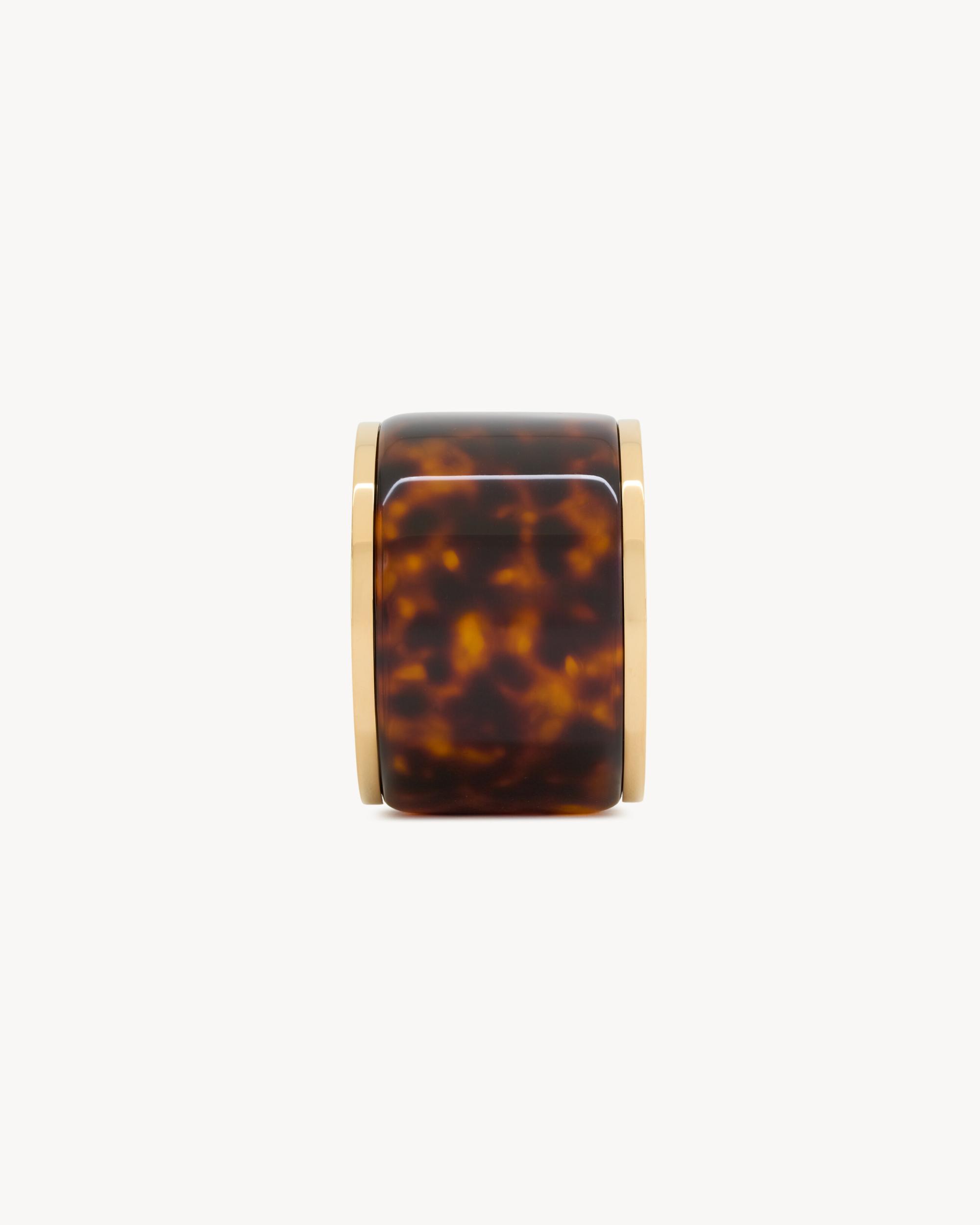 TORTOISESHELL BANGLE IN RESIN AND METAL Product Image