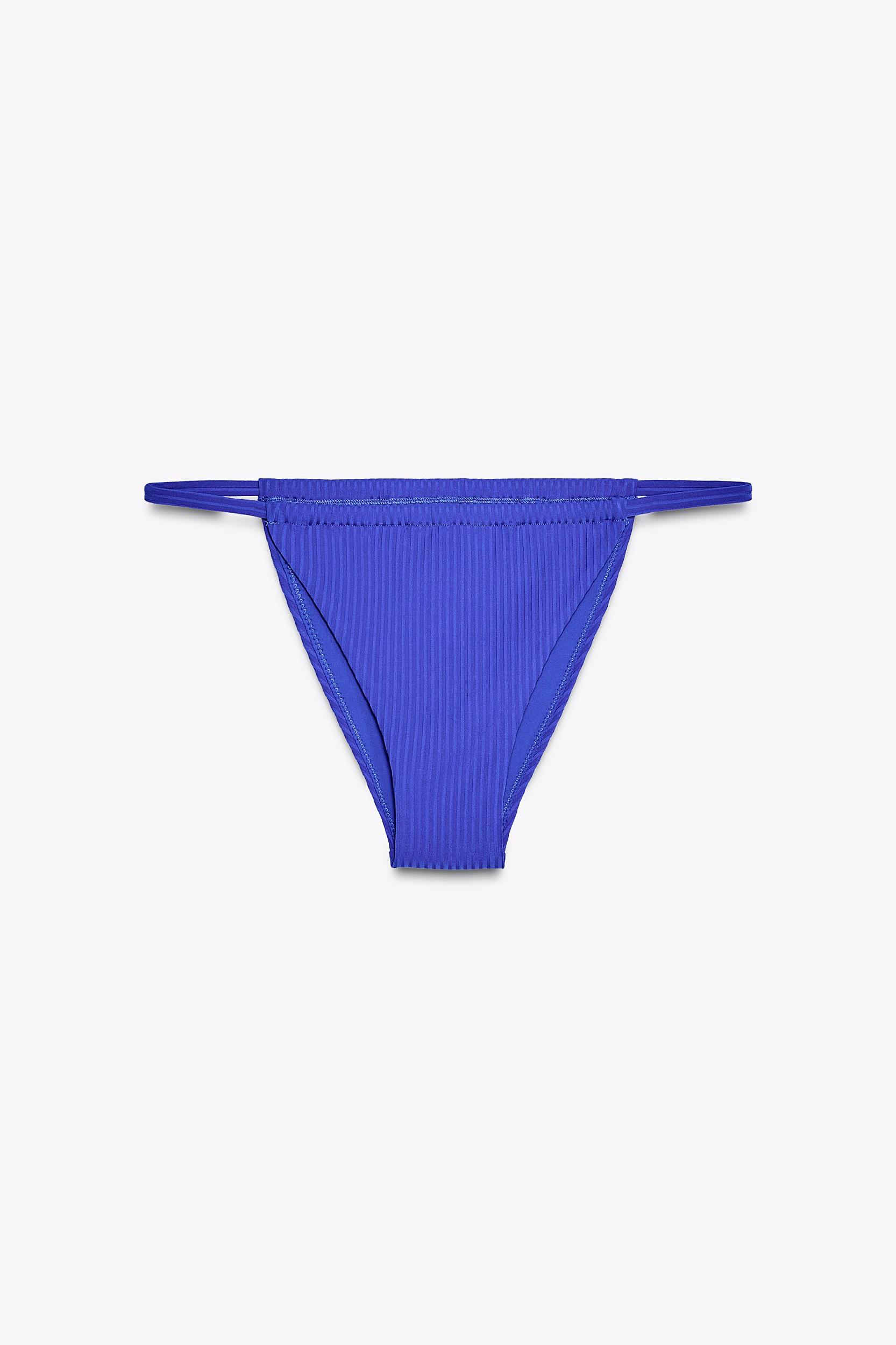 RIBBED TIE-SIDE BIKINI BOTTOMS Product Image