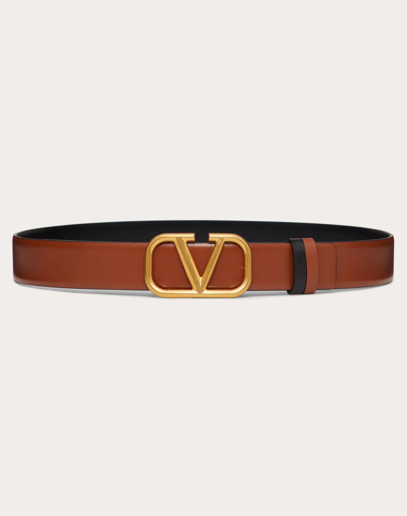 Reversible Vlogo Signature Belt In Glossy Calfskin 30 Mm Product Image