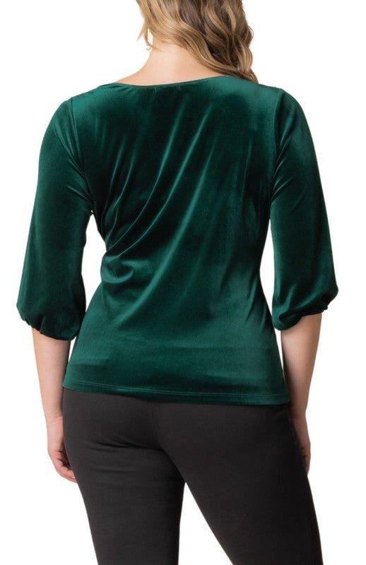 Odette Velvet Faux Wrap Top - Plus Product Image