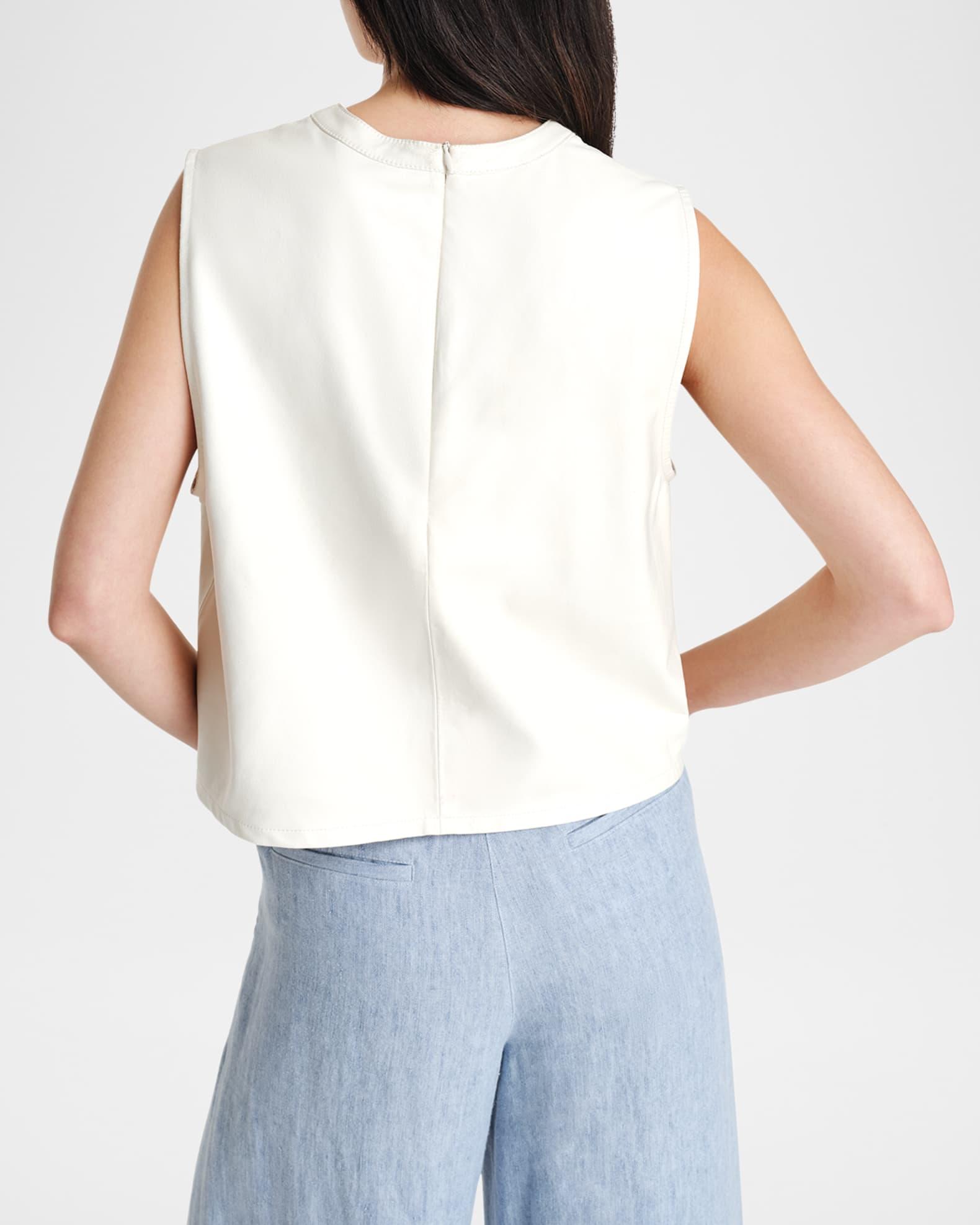 Cropped Leather Muscle Tank Product Image