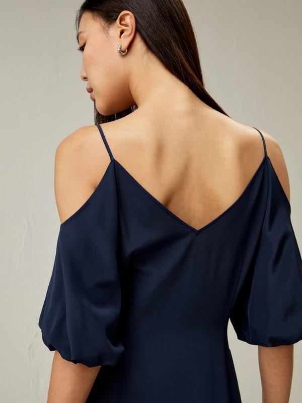 Cold Shoulder Silk Dress Product Image