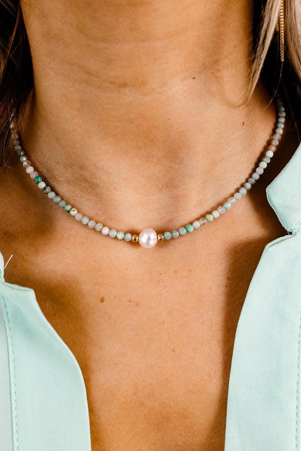 Private Beach Bound Semi Precious Choker In Ocean Wave Product Image