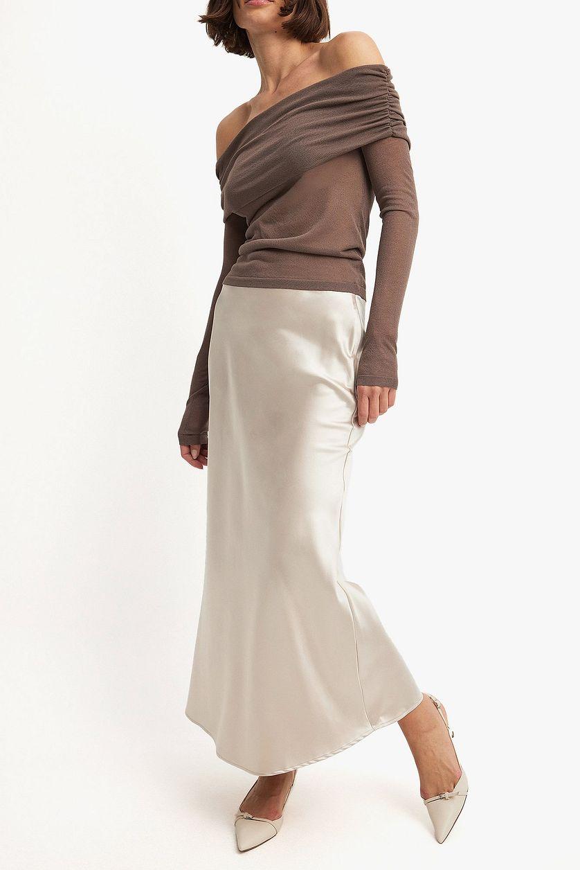 Satin Midi Skirt Product Image