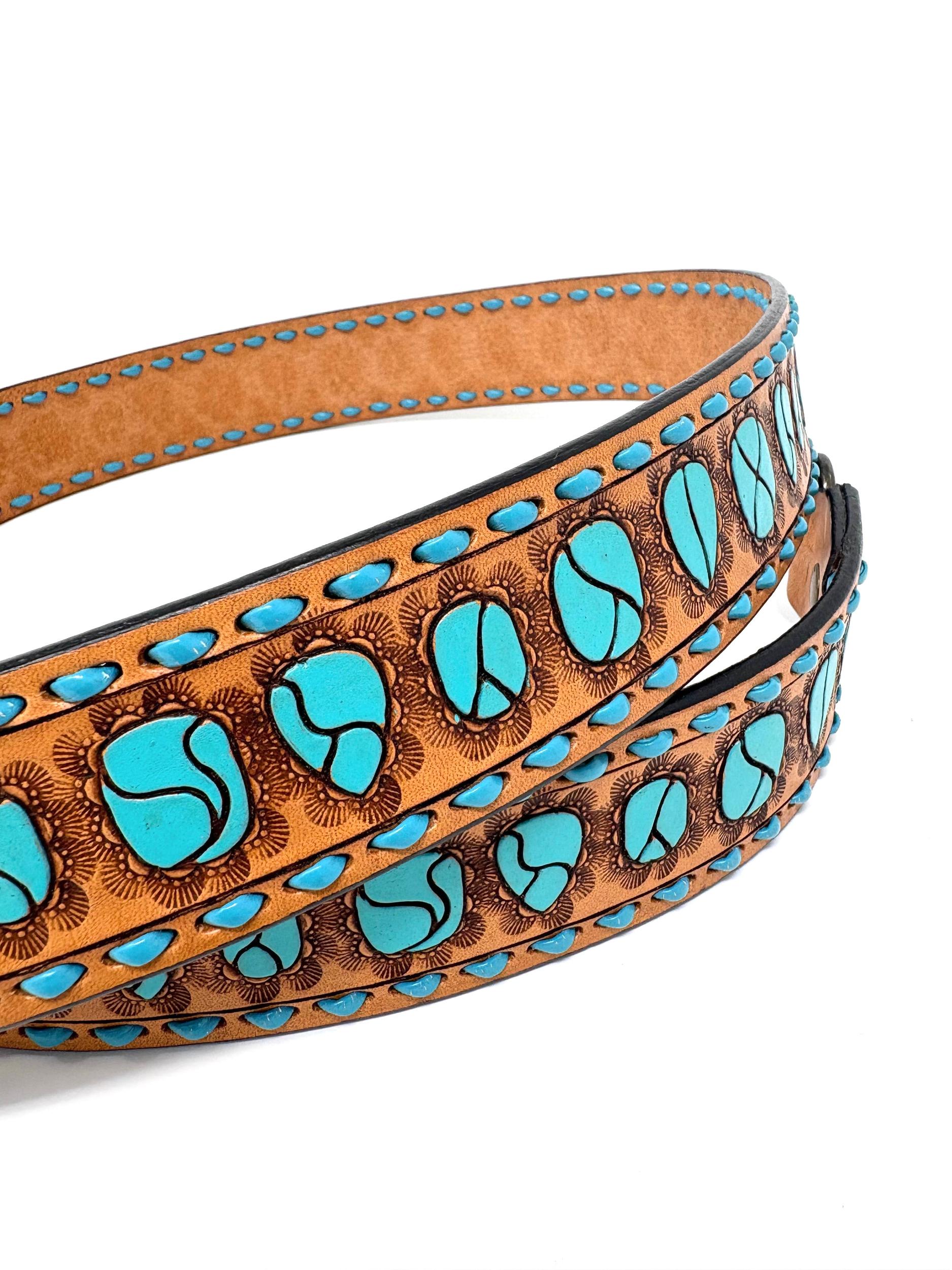 American Darling Tooled Turquoise Purse Strap Product Image