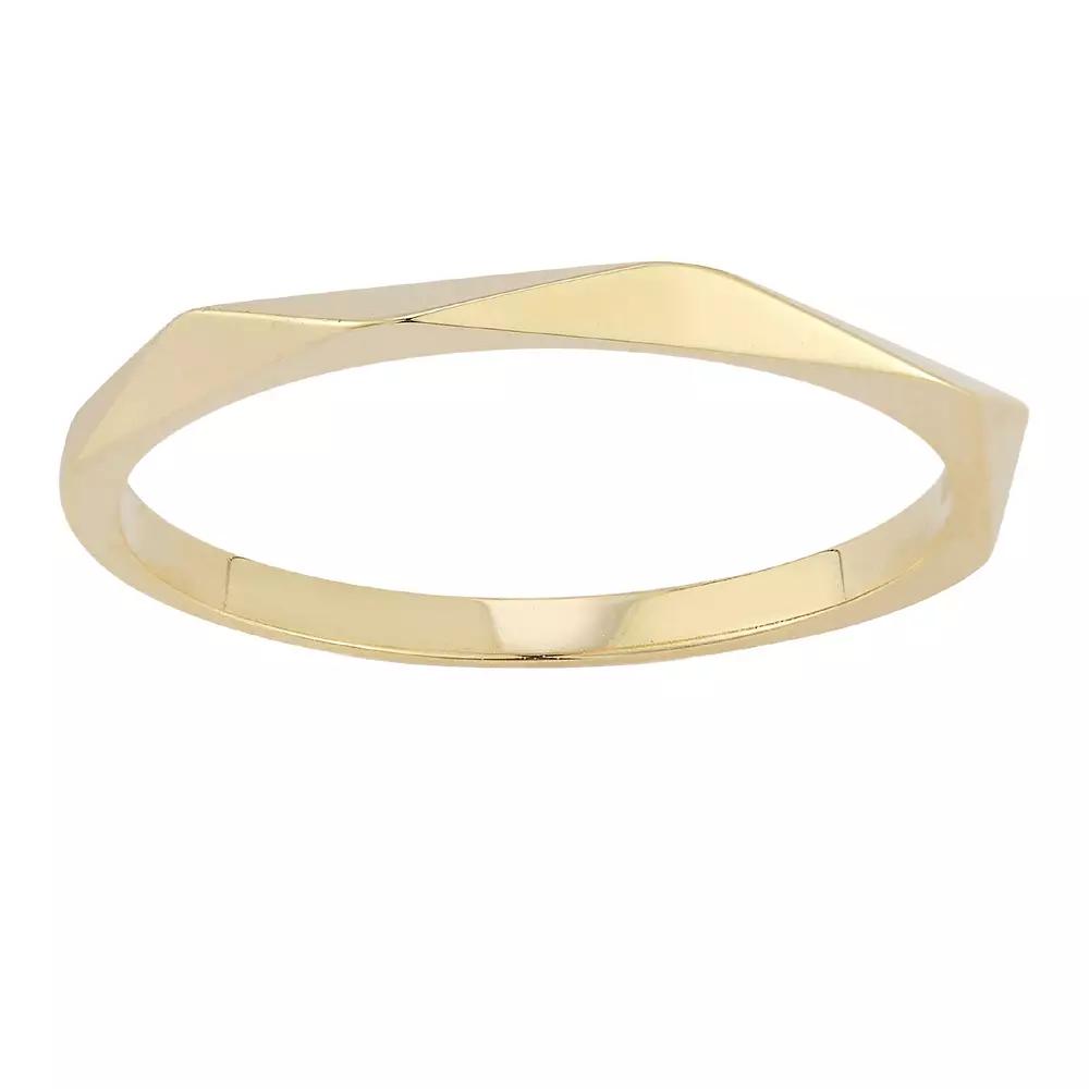 LUMINOR GOLD 14k Gold Geometric Band Ring, Women's, Size: 6 Product Image