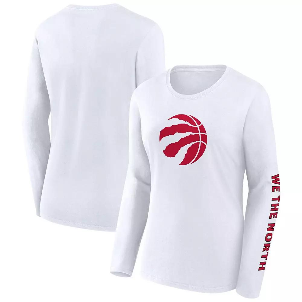 Women's Fanatics White Toronto Raptors Long Sleeve T-Shirt,  Product Image