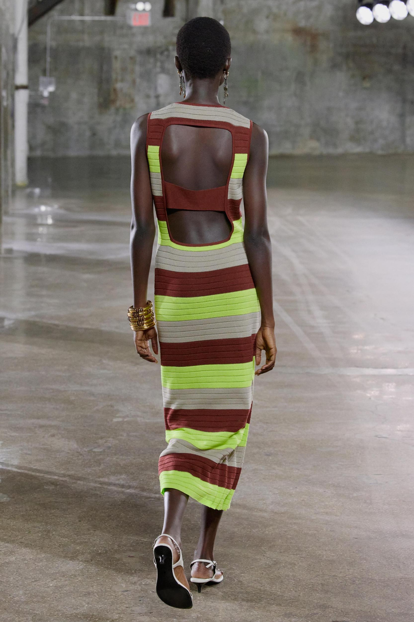 STRIPED KNIT LONG DRESS Product Image