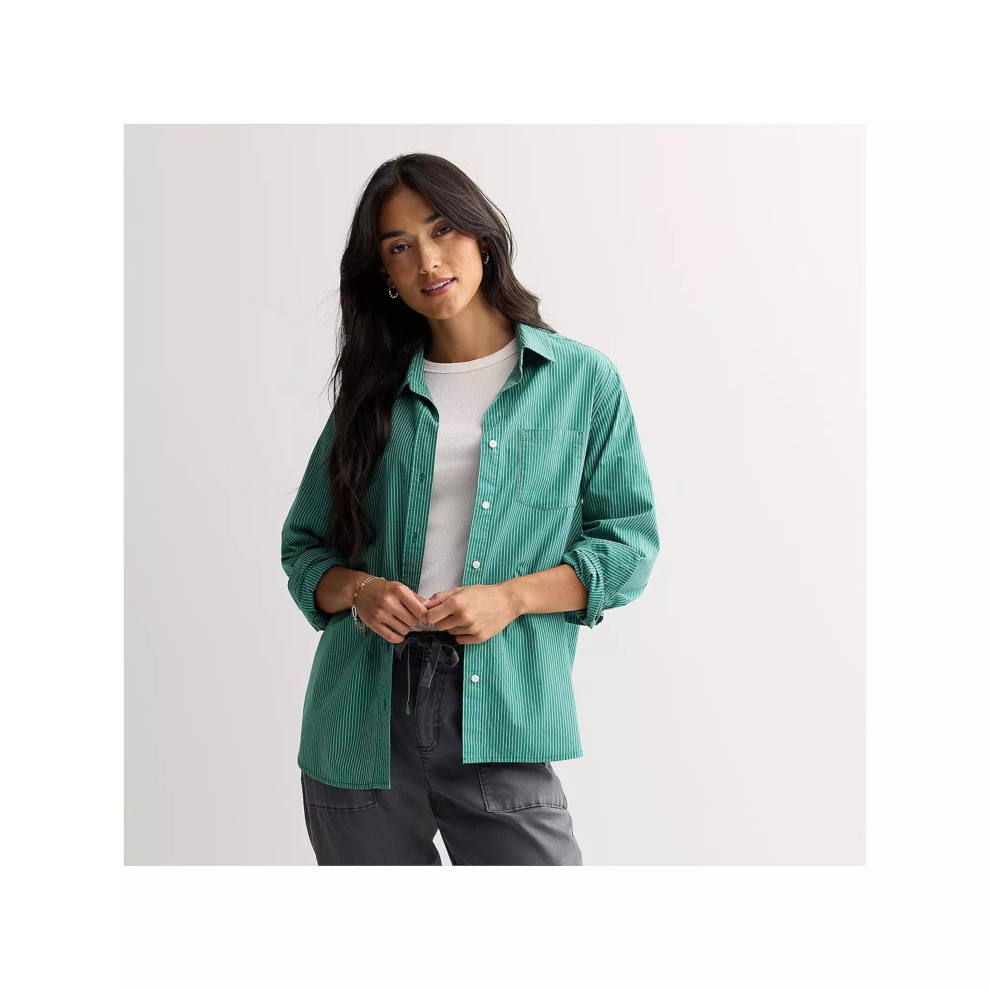 Petite Sonoma Goods For Life® Everyday Button-Up Shirt, Women's,  Product Image