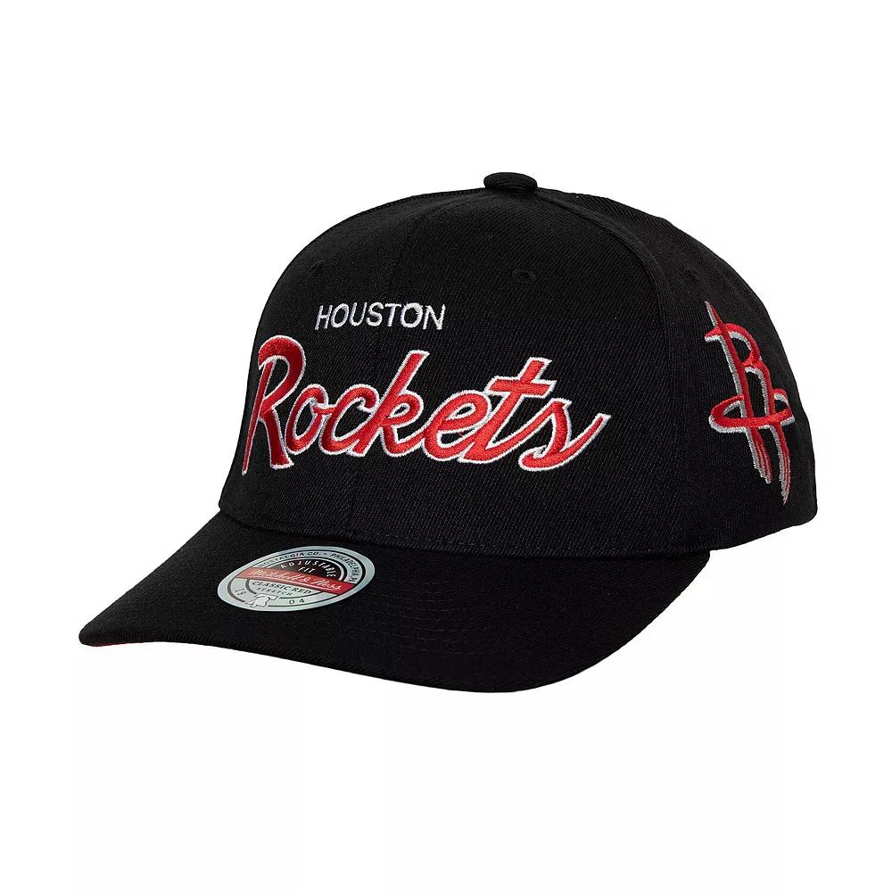 Men's Mitchell & Ness Black Houston Rockets MVP Team Script 2.0 Stretch-Snapback Hat Product Image
