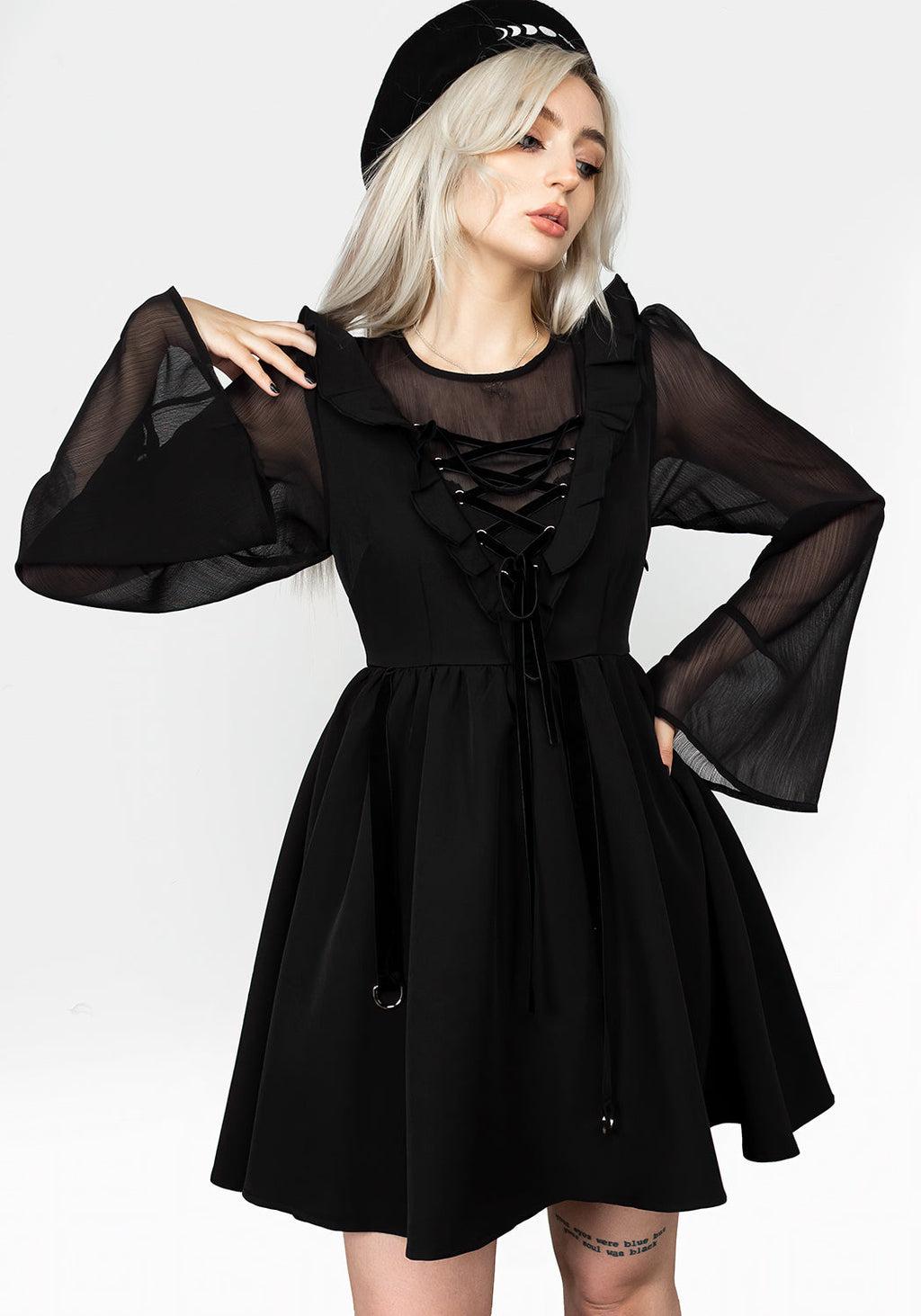 Baudelaire Lace Up Dress Product Image