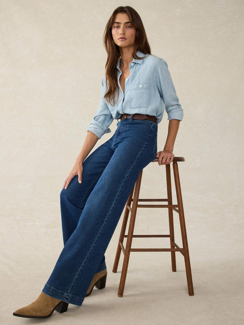 Tried & True Chambray Shirt - Mid Wash Product Image