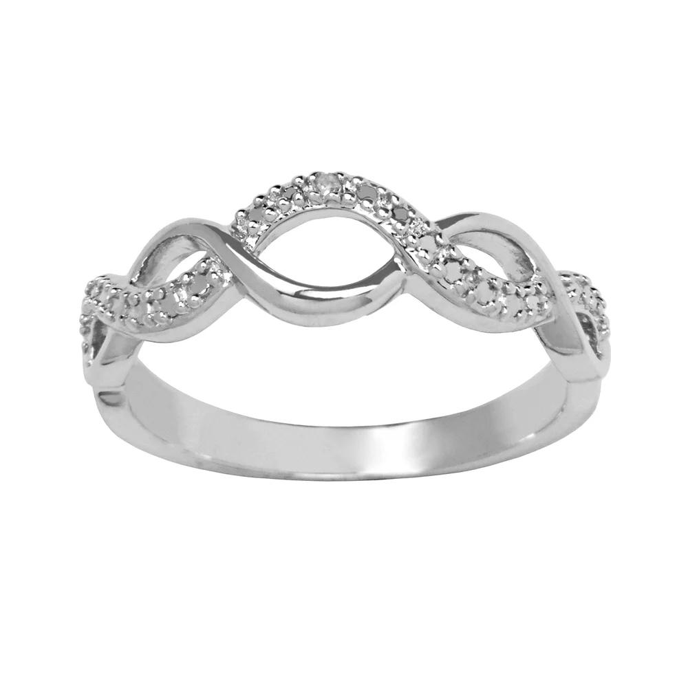 Sterling Silver Round-Cut Diamond Accent Infinity Ring, Womens Product Image