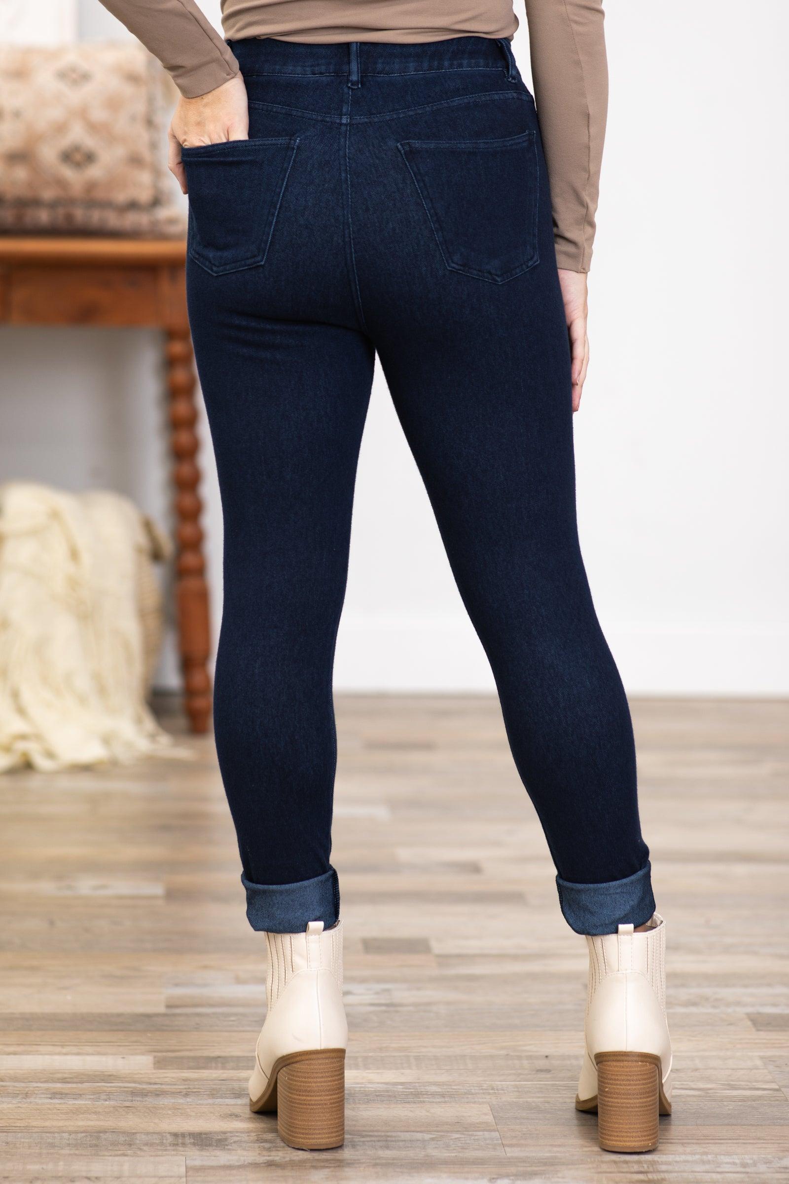 Dark Wash Cotton Stretch Jeggings Product Image