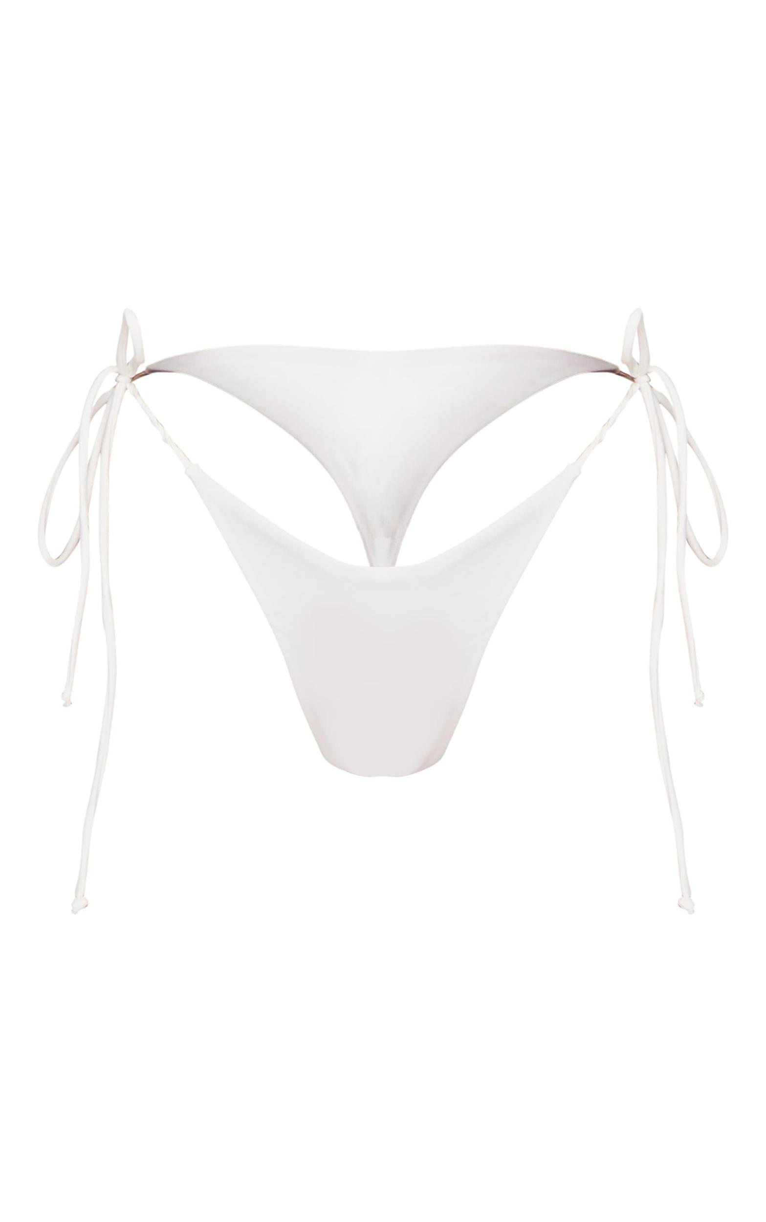 White V Front Tie Side Bikini Bottoms Product Image