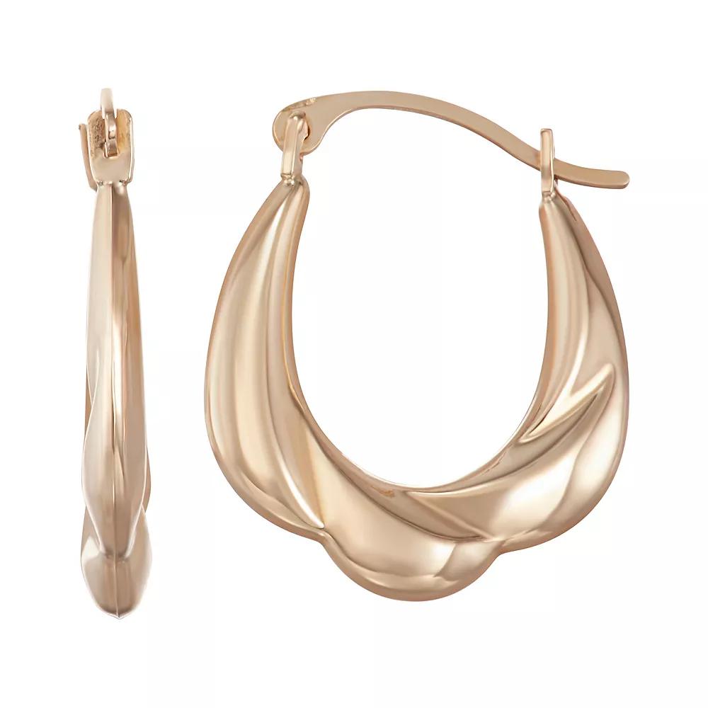 Taylor Grace 10k Gold Puffed Hoop Earrings, Women's Product Image