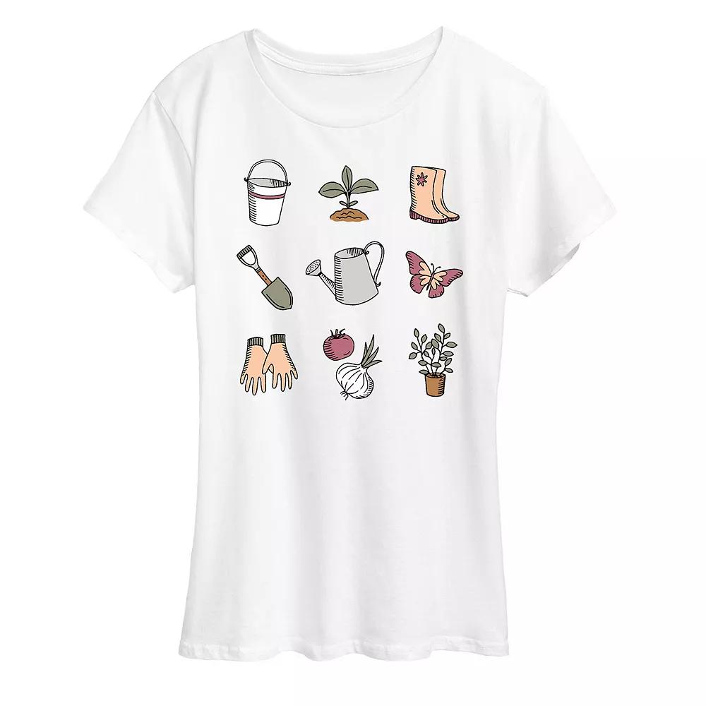 Women's Gardening Grid Graphic Tee,  Product Image