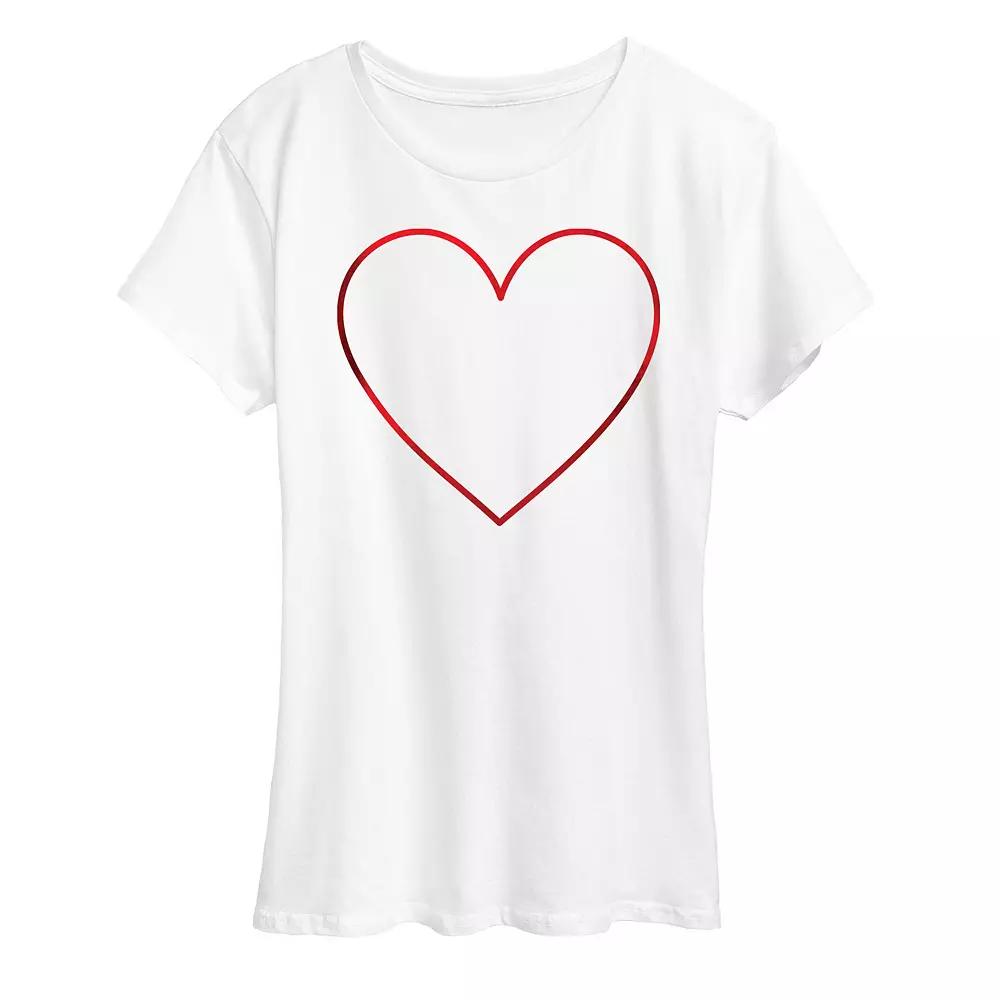 Women's Heart Outline Graphic Tee,  Product Image