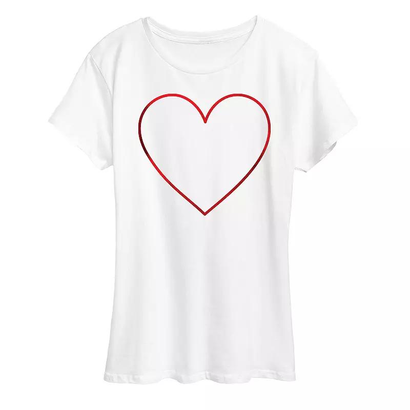 Women's Heart Outline Graphic Tee,  Product Image