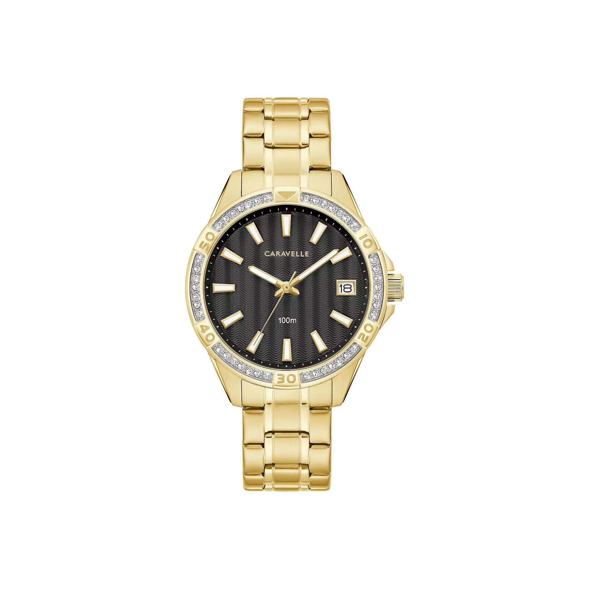 Caravelle by Bulova Womens Aqualuxx Crystal Accent Gold Tone Bracelet Watch - 44M116 Product Image