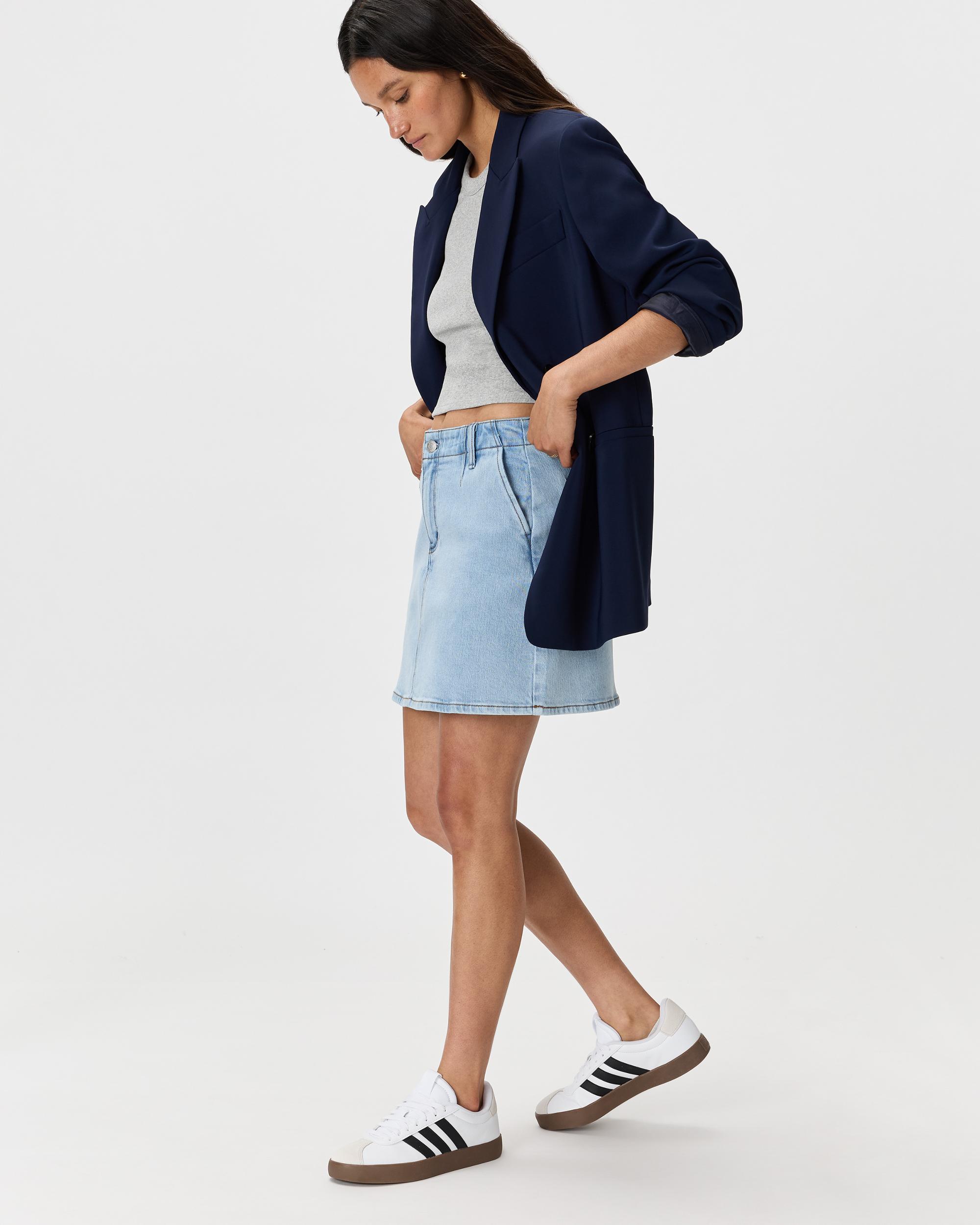 Quince | Women's Stretch Denim Mini Skirt Organic Cotton Product Image