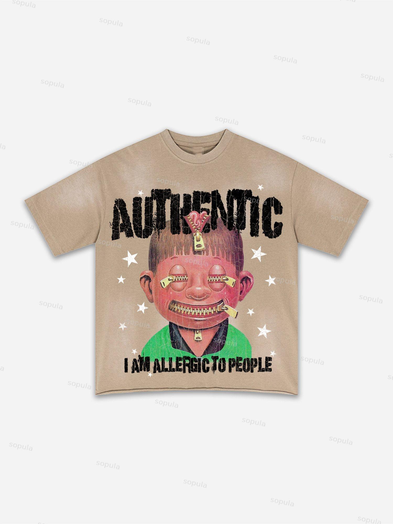 Street Goals Lip Braces Make Vintage Printed Graphic Washed T-shirt Product Image