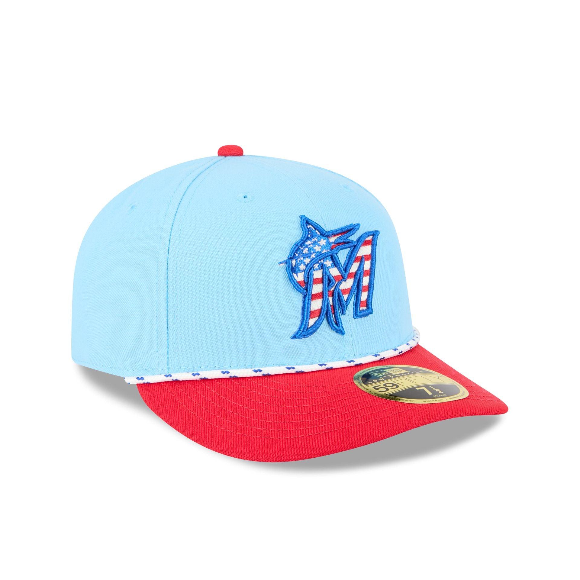 Miami Marlins Independence Day 2025 Low Profile 59FIFTY Fitted Hat Male Product Image