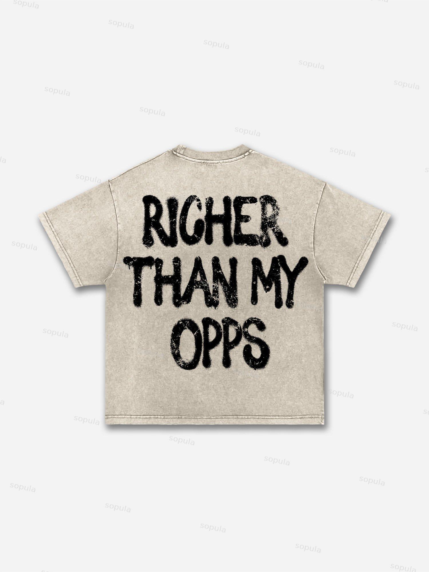 Richer Than My Opps Vintage Abstract Graphic Washed T-shirt Product Image